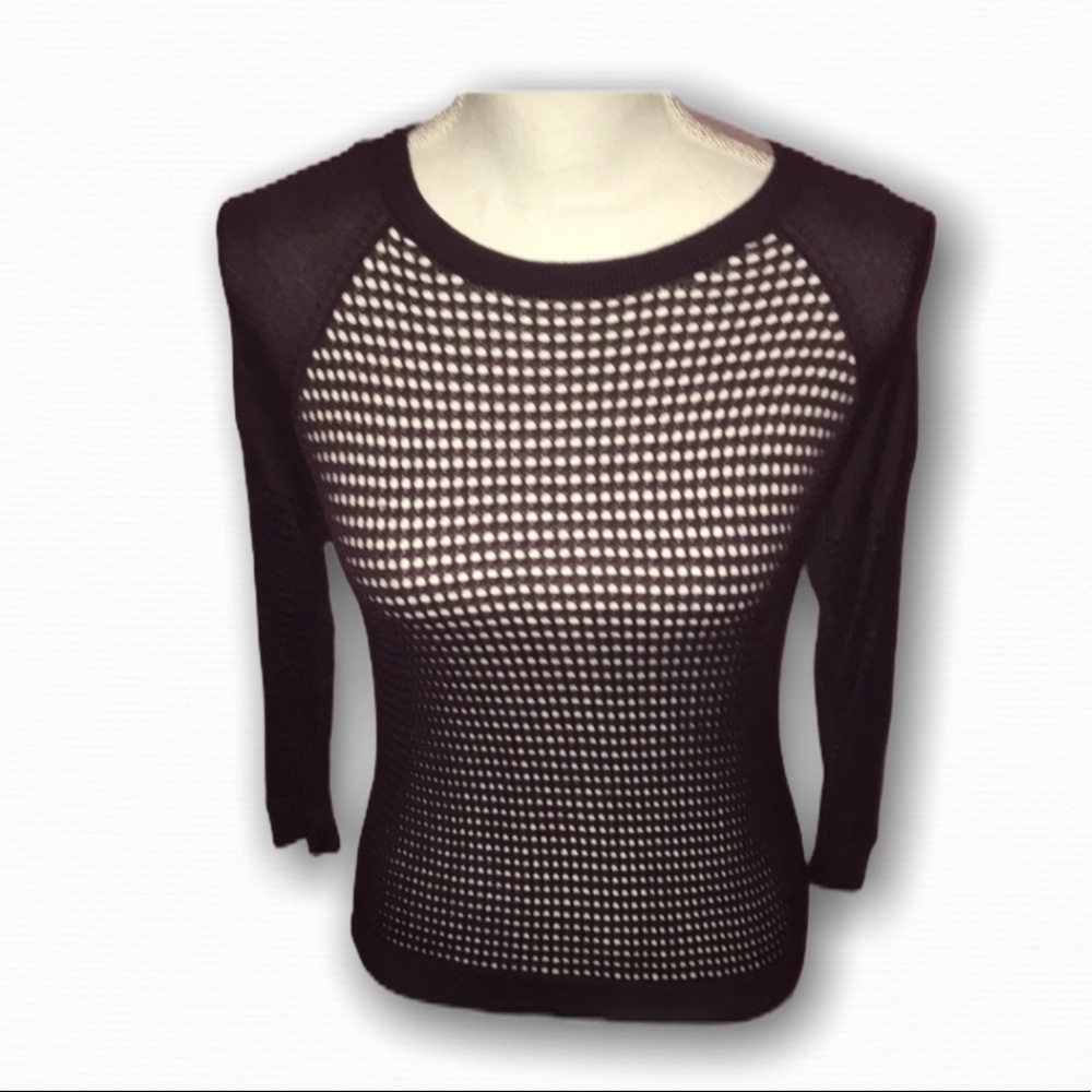 Express | Plum Open-Knit Top | S